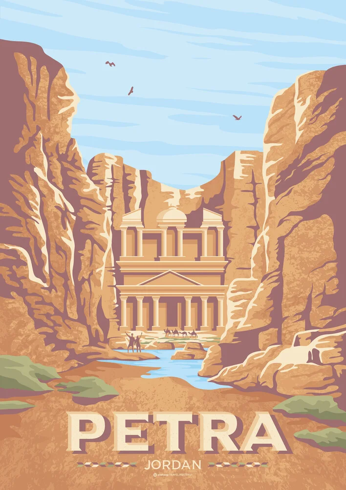 Wandbild 'Petra Jordania Travel Poster Art Print' – Kunst von François Beutier als Poster oder Acrylglasbild