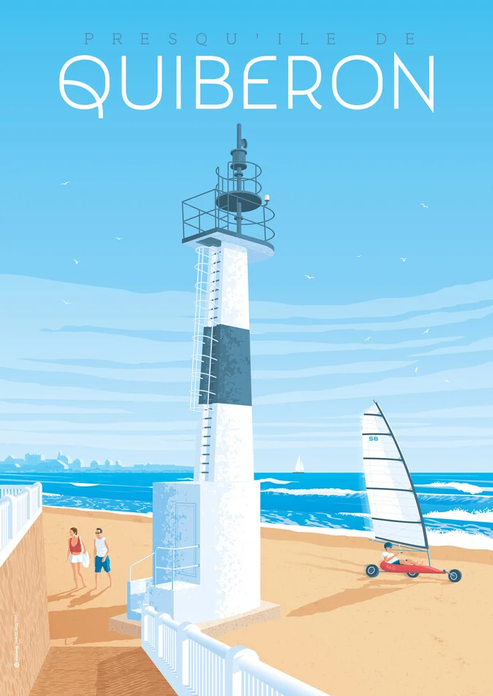 'Quiberon Beach France Travel Poster Art Print' – Wall Art by François Beutier as Poster or Acrylic Glass Print