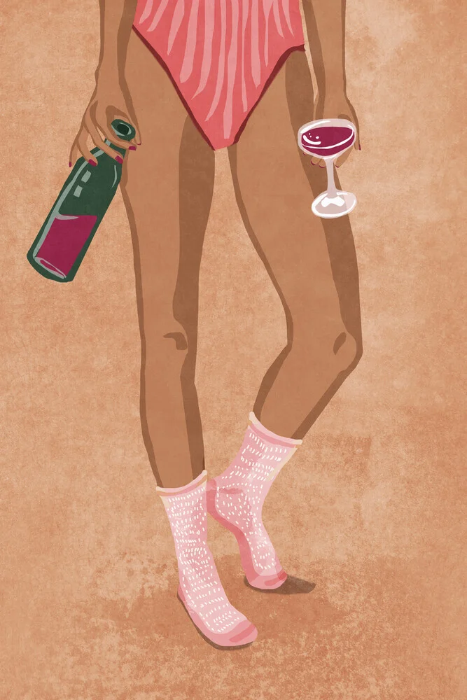 Wandbild 'Wine and socks' – Kunst von Raissa Oltmanns als Poster oder Acrylglasbild