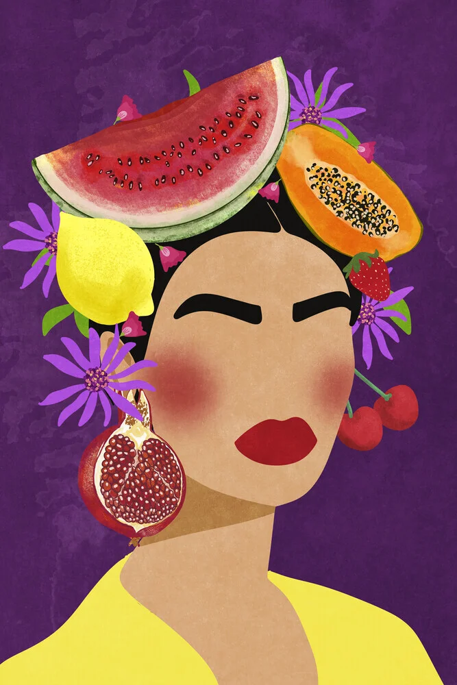 Wandbild 'Frida and Fruits' – Kunst von Raissa Oltmanns als Poster oder Acrylglasbild