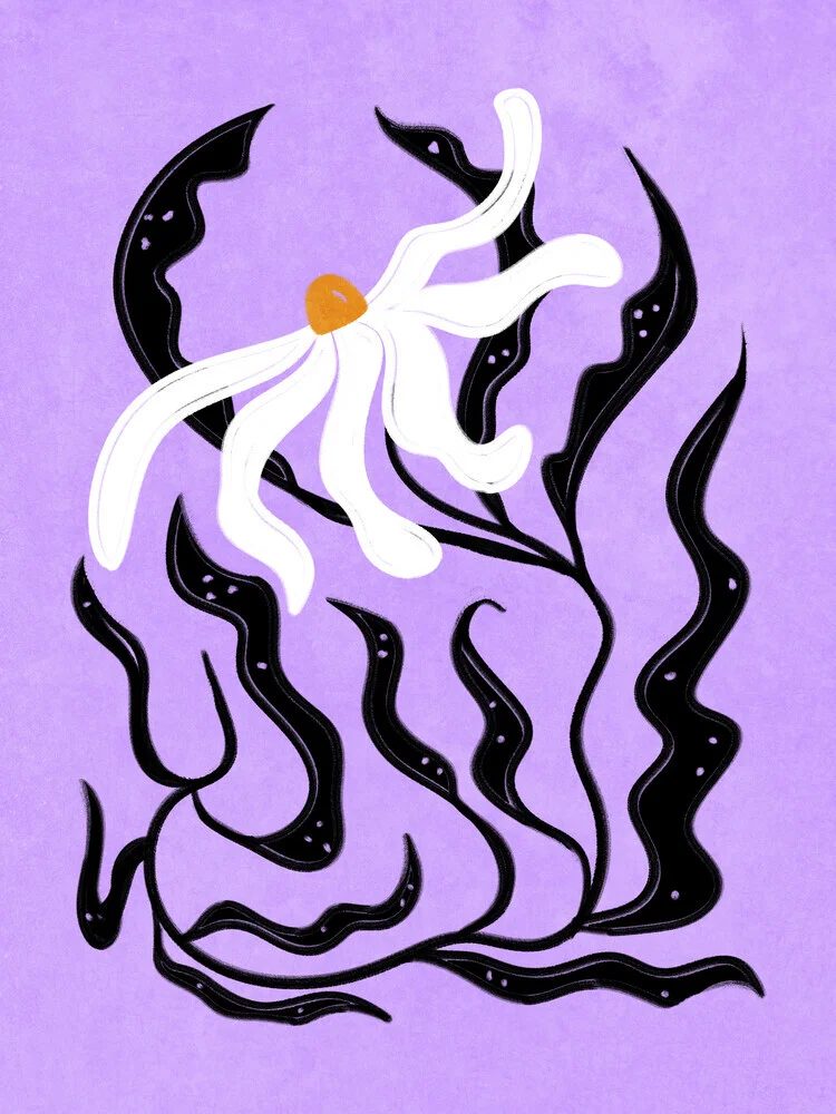 Wandbild 'Abstract graphic white flower' – Kunst von Raissa Oltmanns als Poster oder Acrylglasbild