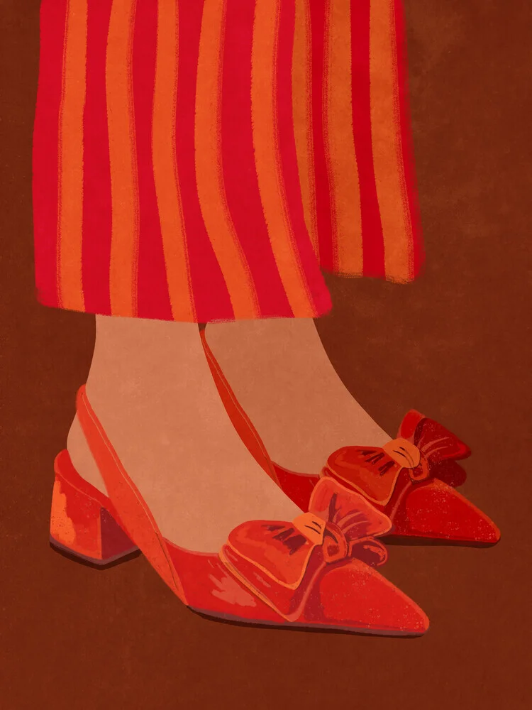 Wandbild 'Rote vintage Schuhe' – Kunst von Raissa Oltmanns als Poster oder Acrylglasbild