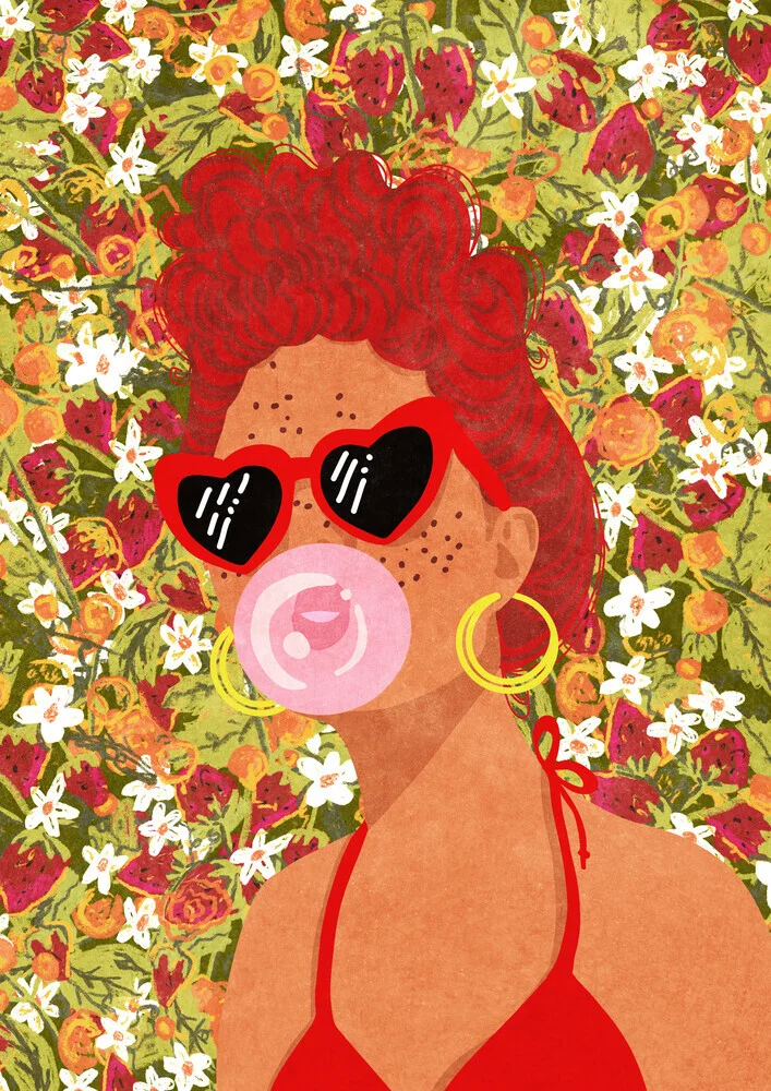Wandbild 'Strawberry Lady' – Kunst von Raissa Oltmanns als Poster oder Acrylglasbild