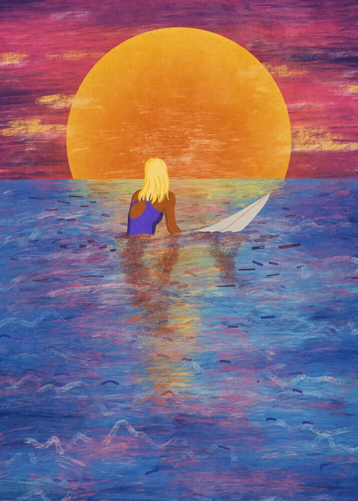 Wandbild 'Surfer Girl' – Kunst von Raissa Oltmanns als Poster oder Acrylglasbild