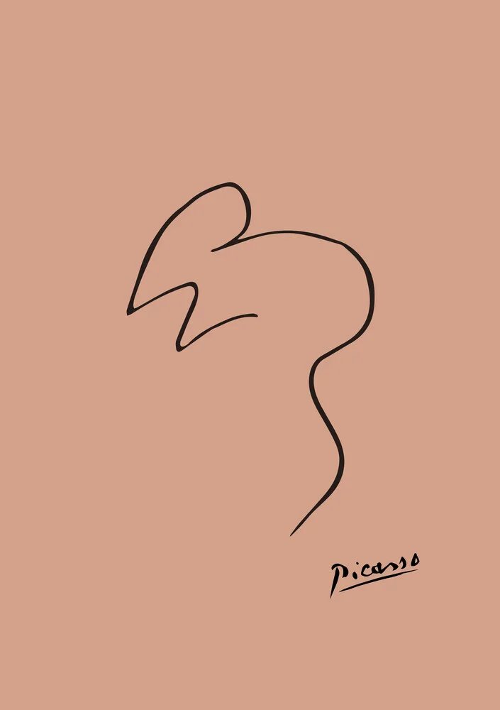 Picasso Mouse Line Drawing – Terracotta, Germany – wall art by Art Classics as Poster or Acrylic Glass Print