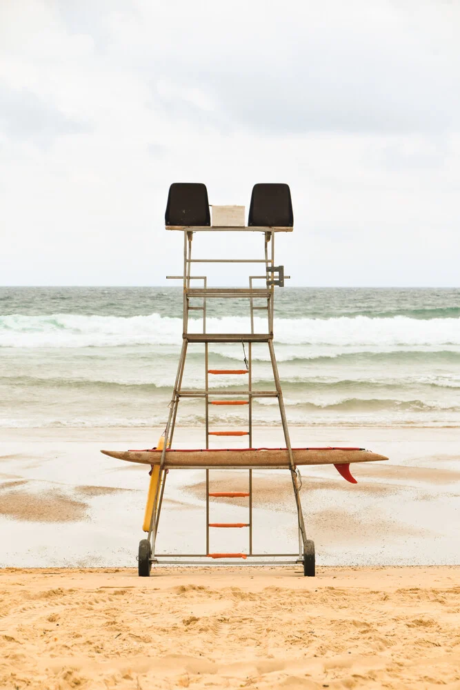 Photo art of a calm sea view, soft blue and gold hues in France.