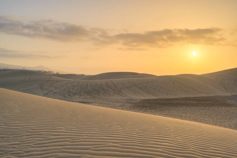 Photo art by Michael Valjak: sunrise over the dunes of Maspalomas