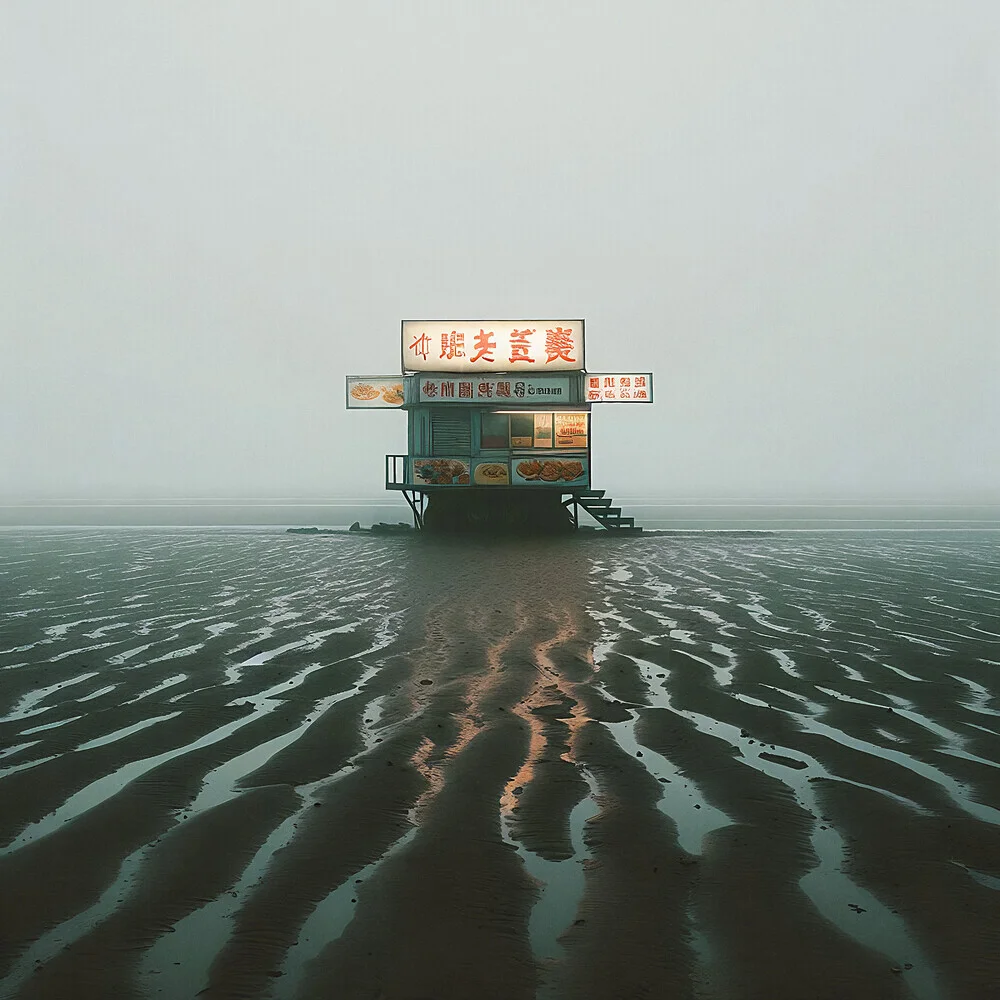 Fotokunst von David Foster Nass: surreale Landschaft bei Niedrigwasser