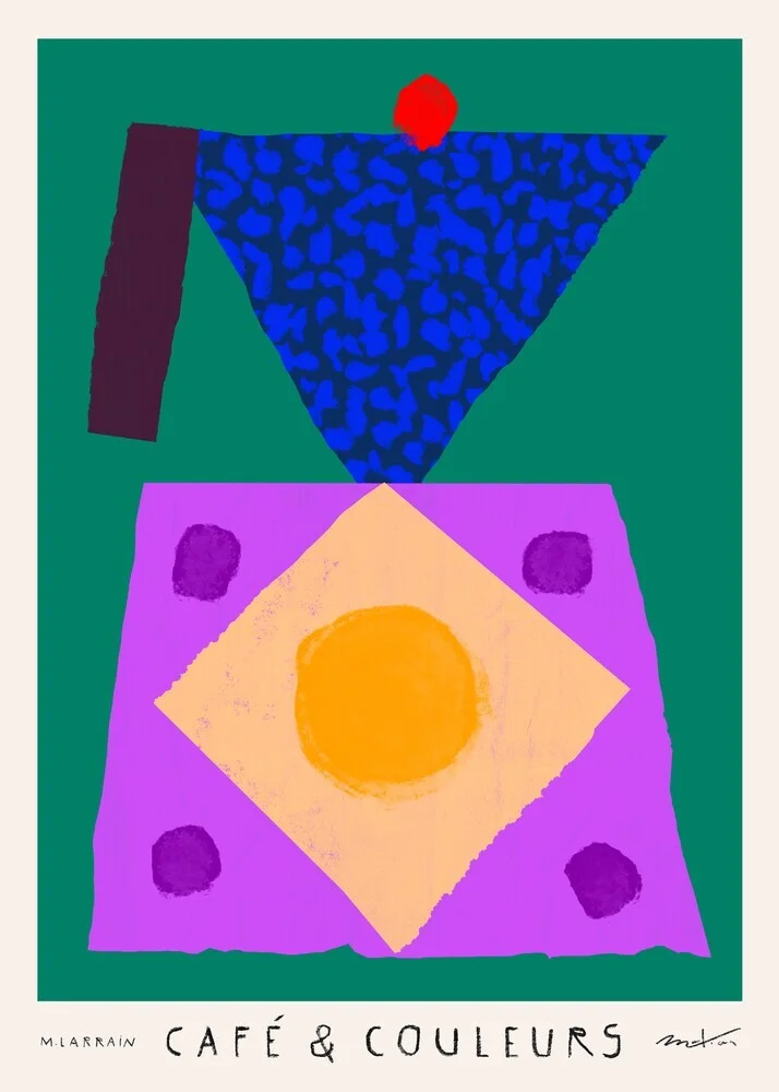 Photo art featuring an abstract moka pot in soft Mediterranean colors