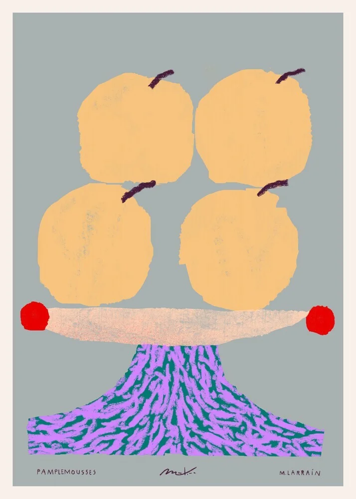 Fotokunst mit einer bunten Obstschale, die mediterrane Frische ausstrahlt.