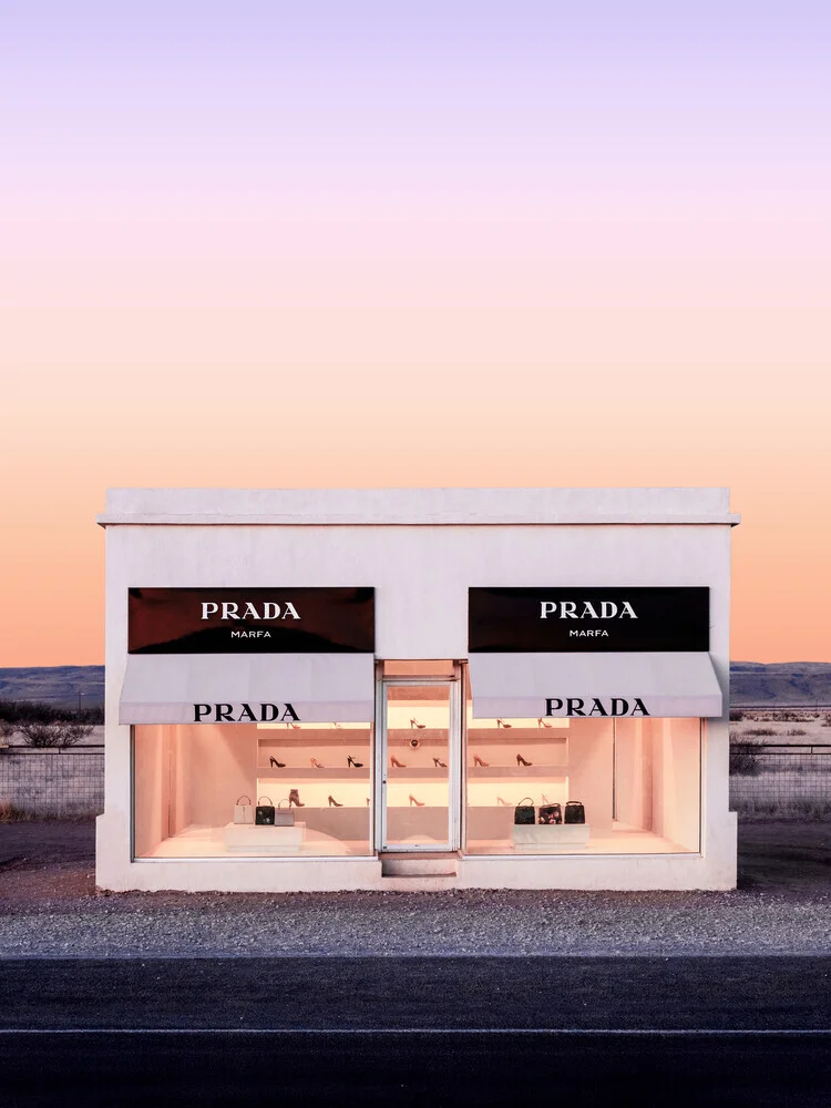 Wall art by Gal Pittel: road beneath a pastel sky at dusk