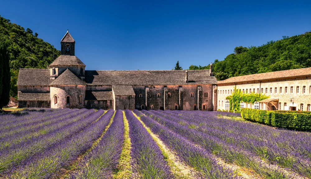 Photo art by Achim Thomae: lavender field and abbey in southern France