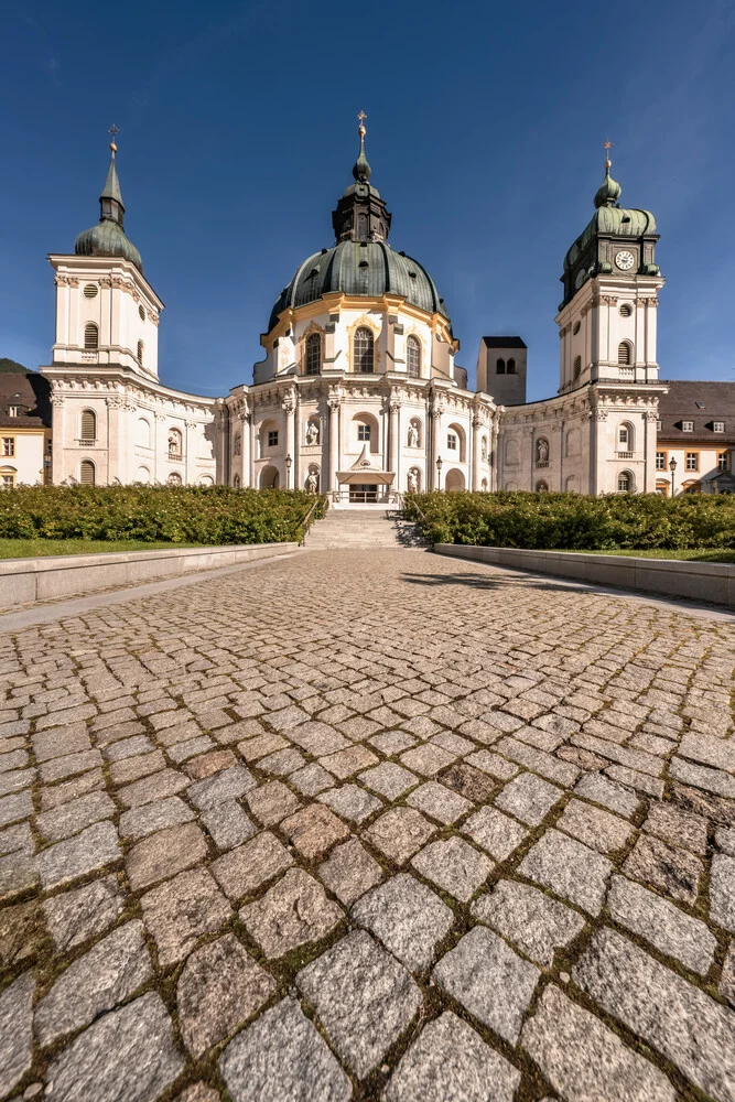 Photo art by Achim Thomae: Ettal Abbey in Upper Bavaria showcases Baroque architecture. Photo art by Achim Thomae: Ettal Abbey in Upper Bavaria showcases Baroque architecture.