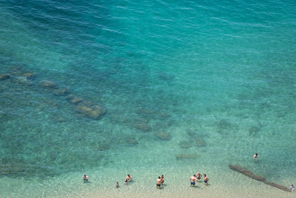 Photo art by Diana & Ronnie: sunny beach with people by turquoise water Photo art by Diana & Ronnie: sunny beach with people by turquoise water