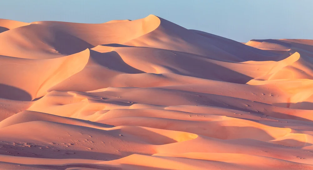 Photo art by Achim Thomae: untouched sand dunes of the Rub al Khali Desert in Abu Dhabi