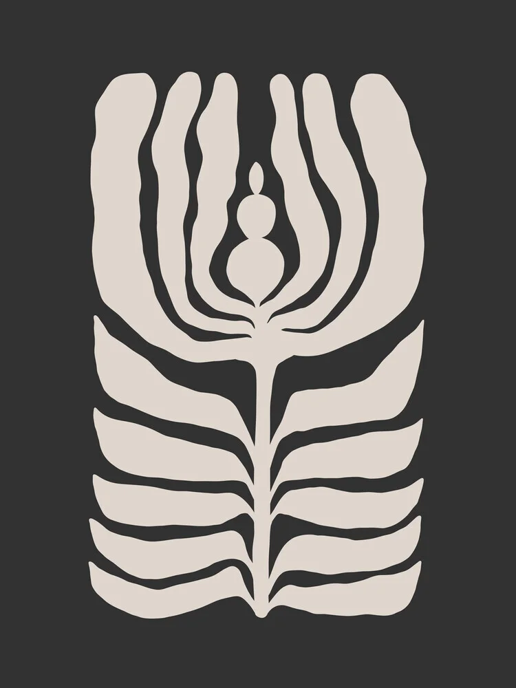 Illustration von Gal Pittel: sanfte Pflanzenmuster in Grautönen