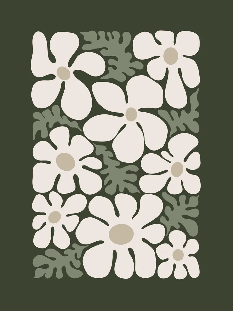 Abstrakte Illustration mit sanften Blumenmotiven in harmonischen Farben