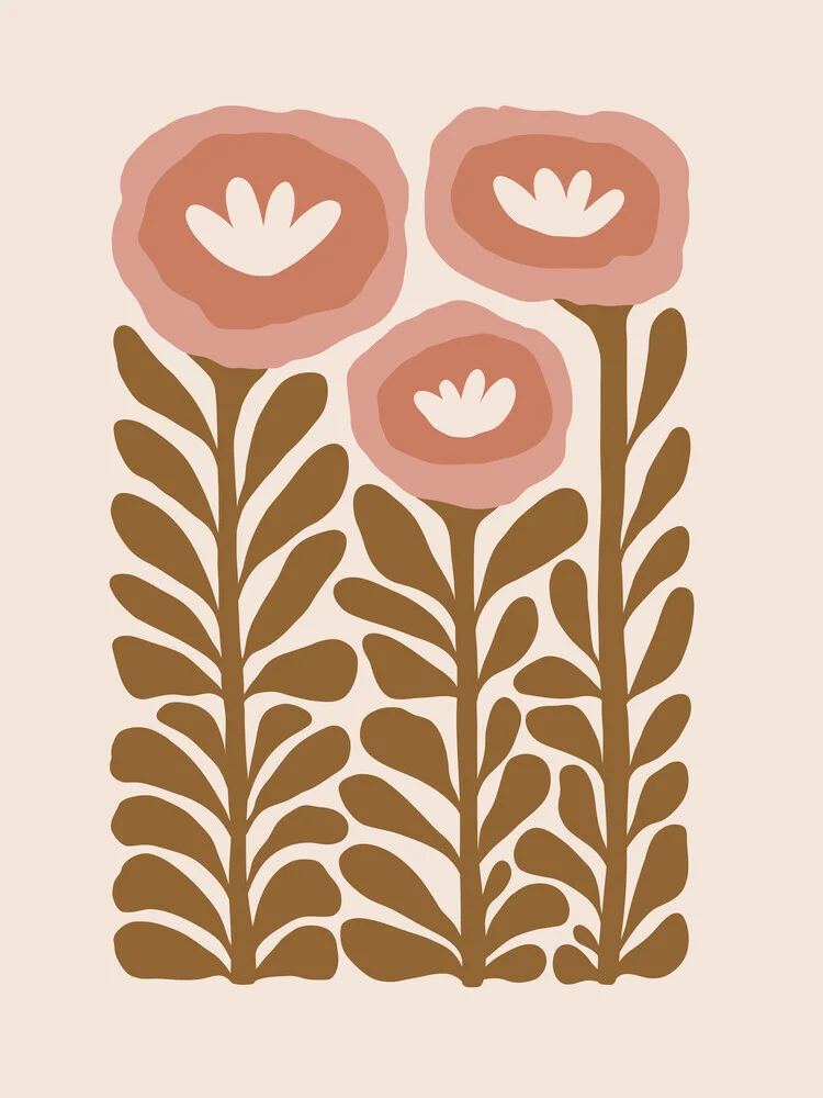 Wall art in soft pink tones featuring floral patterns in a harmonious arrangement.