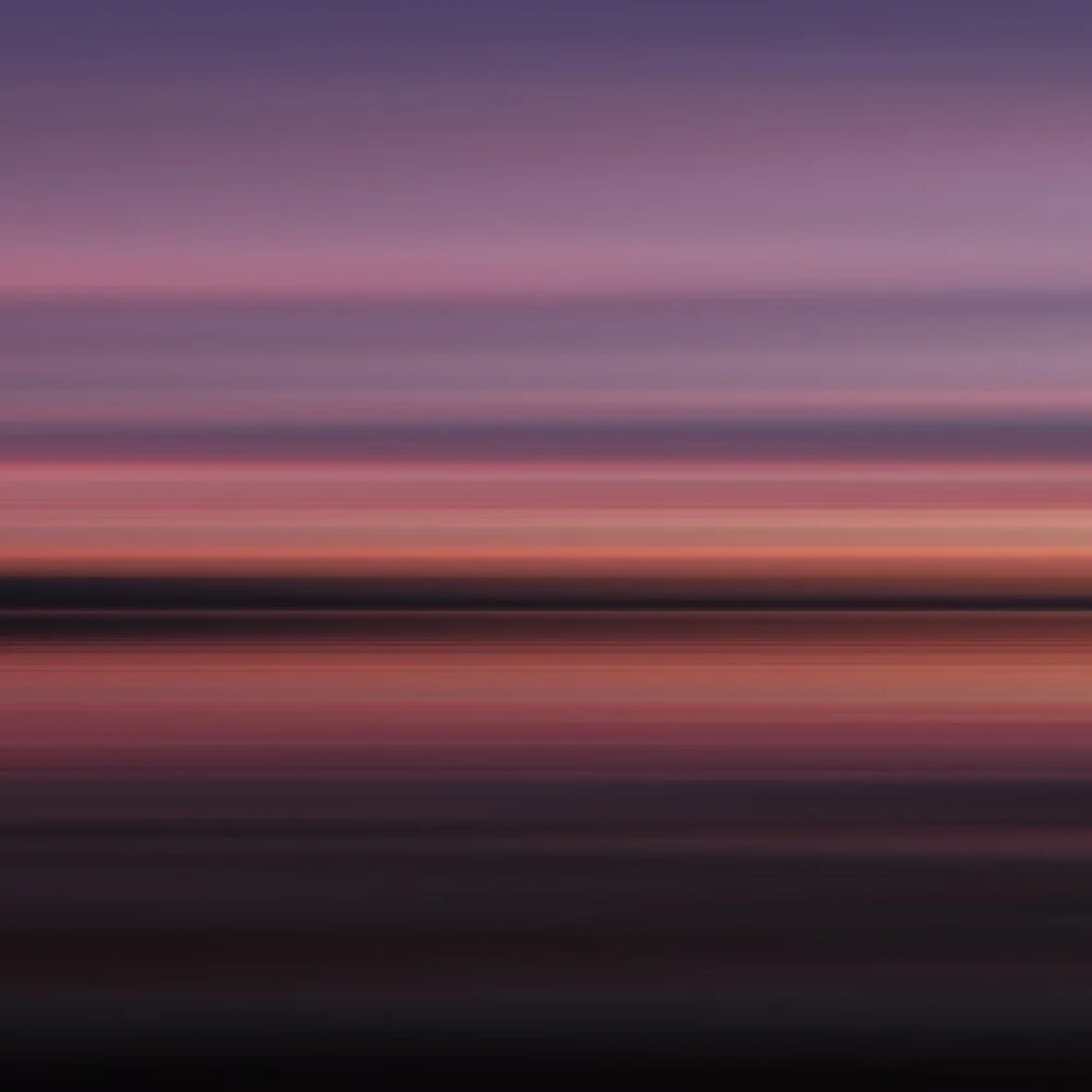 Photo art by Steffi Louis: tranquil seascape at sunset with shades of purple and blue