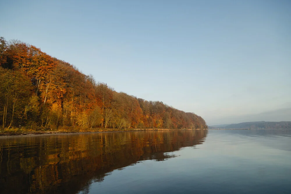 Photo art by Nadja Jacke: Autumnal forest with reflection on the Baltic Sea