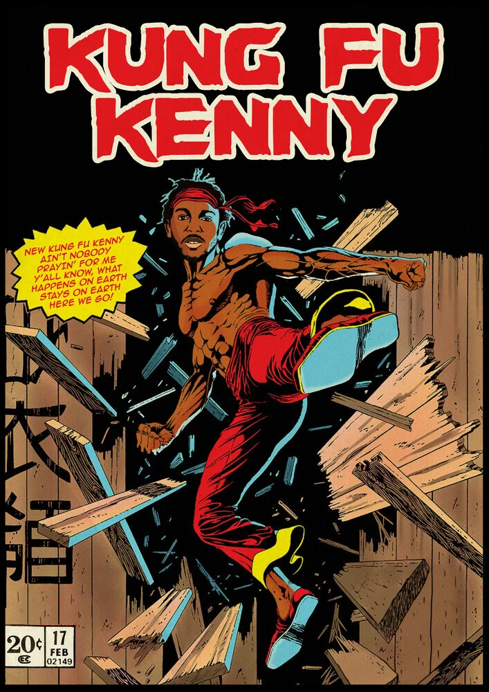 Illustration von David Redon: Kung-fu Kenny mit comicartigem Stil und lebendigen Farben