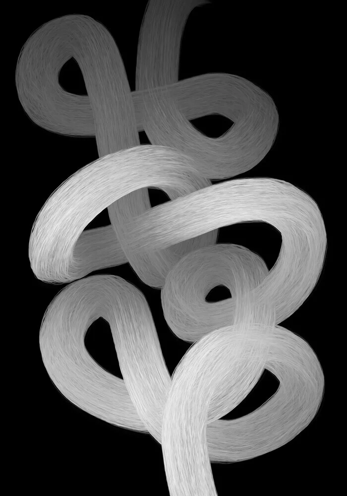 Illustration by Bellassai Cesare: stylized winter landscape in black and white