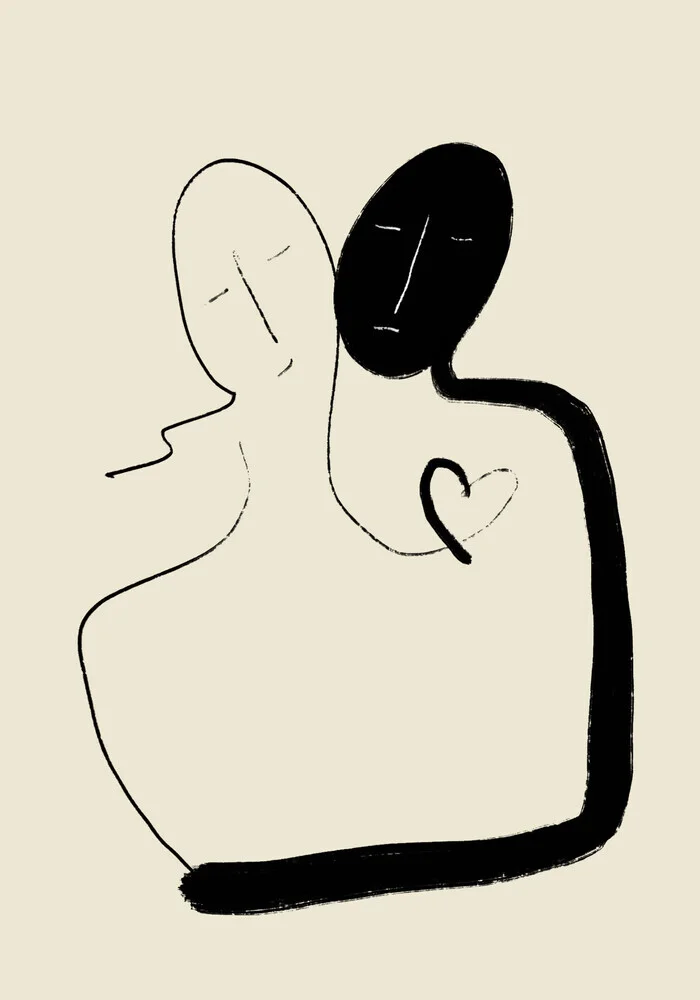 Illustration by Bellassai Cesare: stylish depiction of togetherness