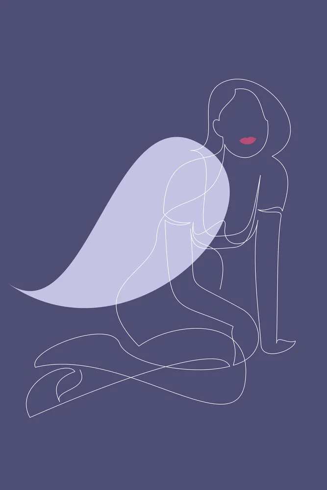 Wall art by Sasha Lend: elegant depiction of an angel in minimalist line art.