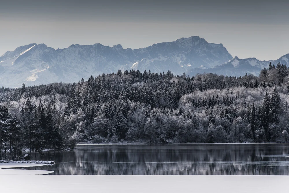 Photo art by Michael Schaidler: serene view of Ostersee in Germany.