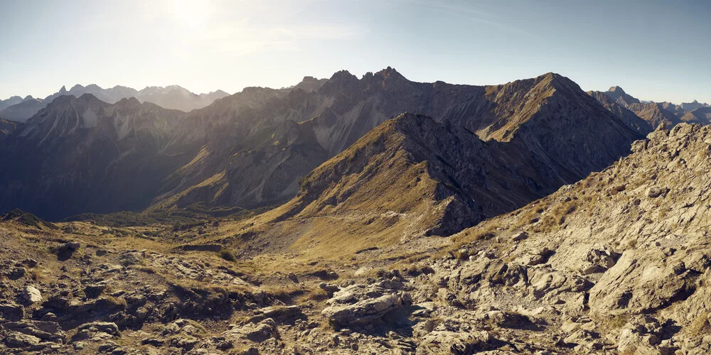 Photo art by Norbert Gräf: View of mountains in sunny November weather.