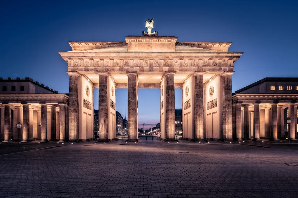 Photo art by Achim Thomae: Brandenburg Gate at sunrise in Berlin