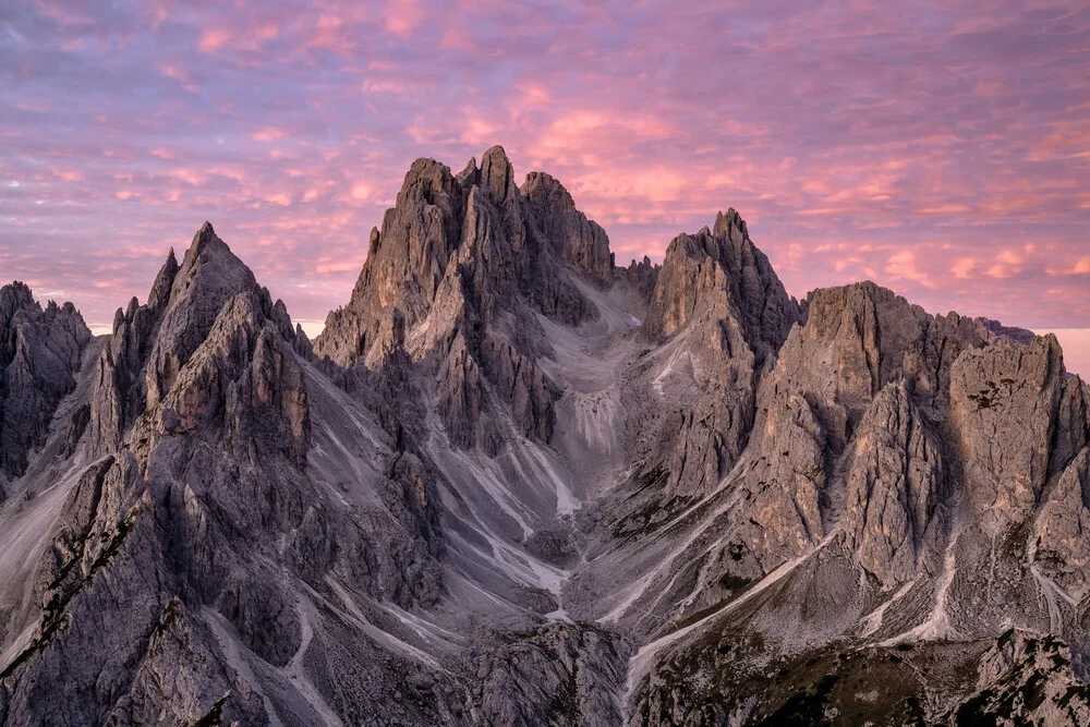 Photo art by Achim Thomae: Sunrise over the Dolomites with soft colors.