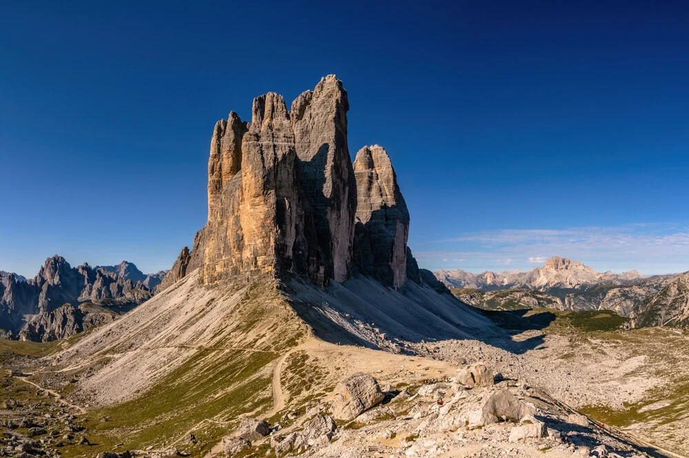 Photo art by Achim Thomae: majestic Three Peaks in South Tyrol