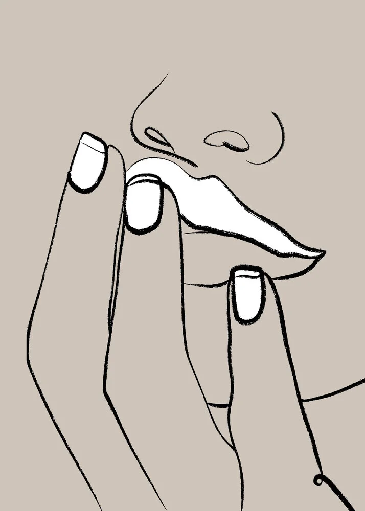 Illustration von Uma Gokhale: minimalistische Darstellung von Lippen und Anziehung