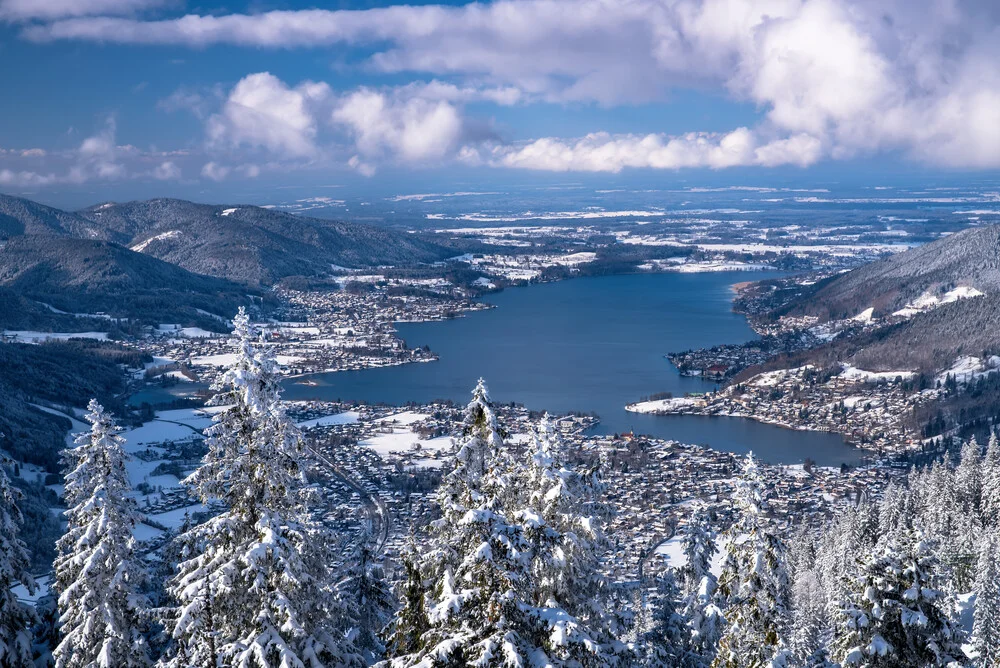 Photo art by Achim Thomae: winter landscape at Lake Tegernsee in Bavaria