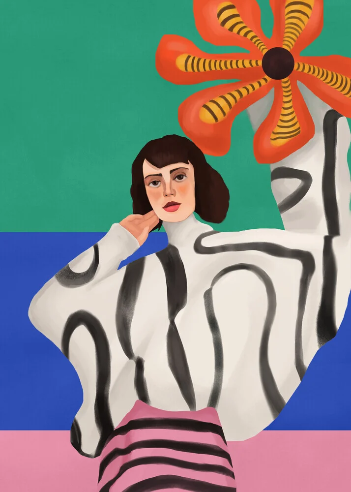 Illustration von Branka Kodžoman: lebendige Farben und träumerische Formen in harmonischem Zusammenspiel.