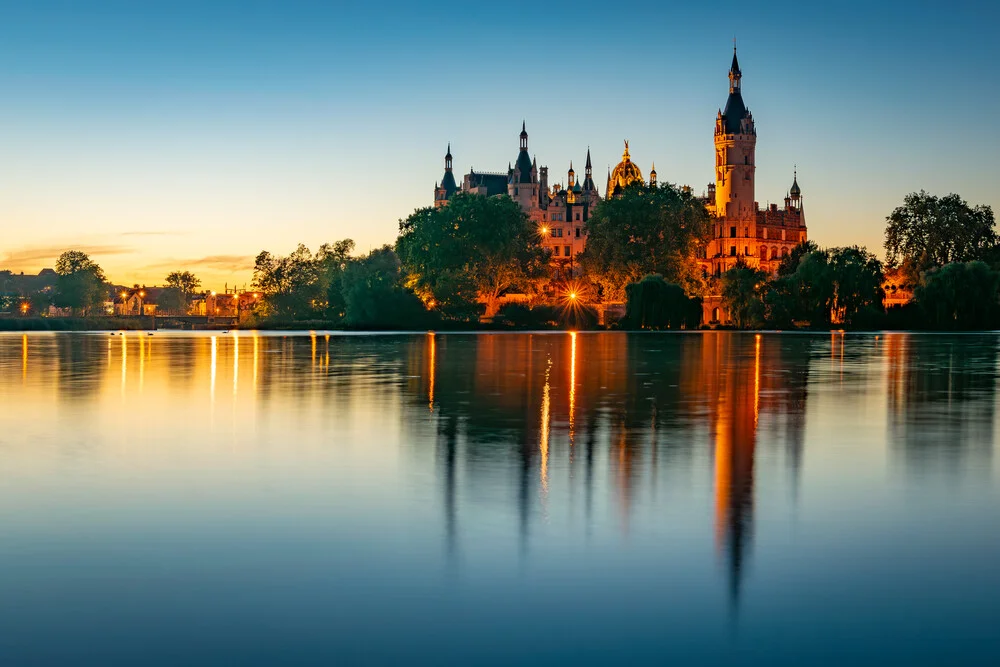Photo art by Martin Wasilewski: calm summer evening over Schwerin Lake