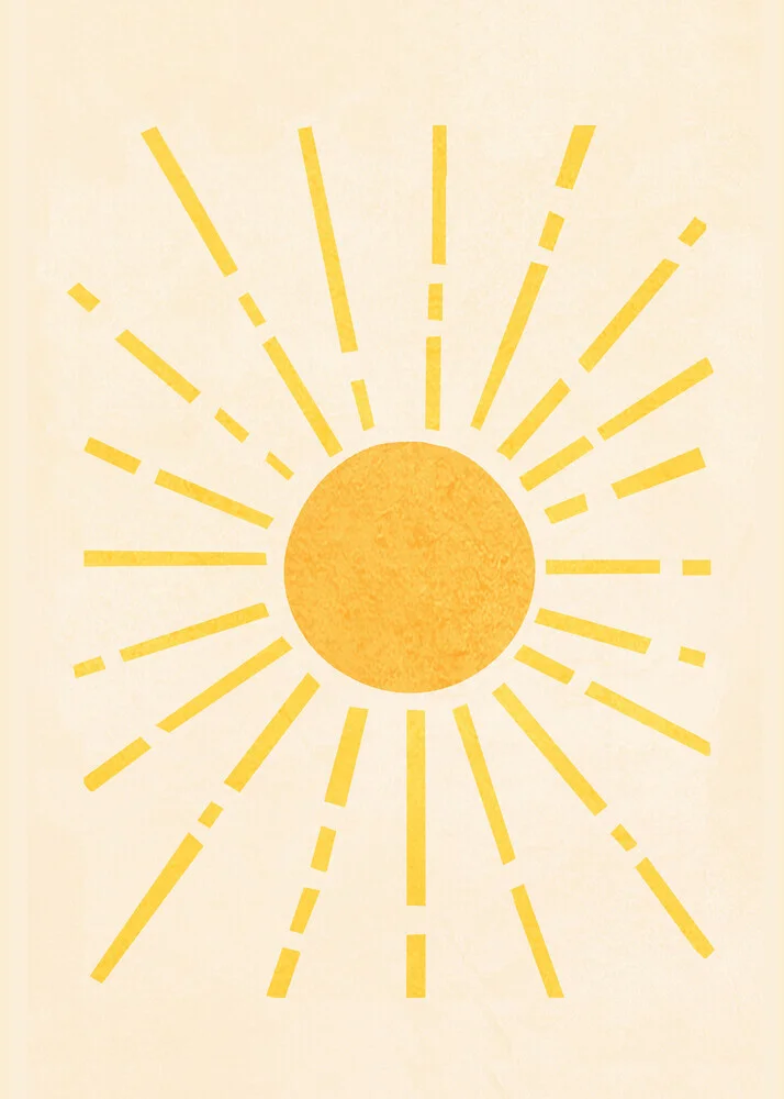 Illustration von Branka Kodžoman: strahlende Sonne über einem minimalistischen Hintergrund