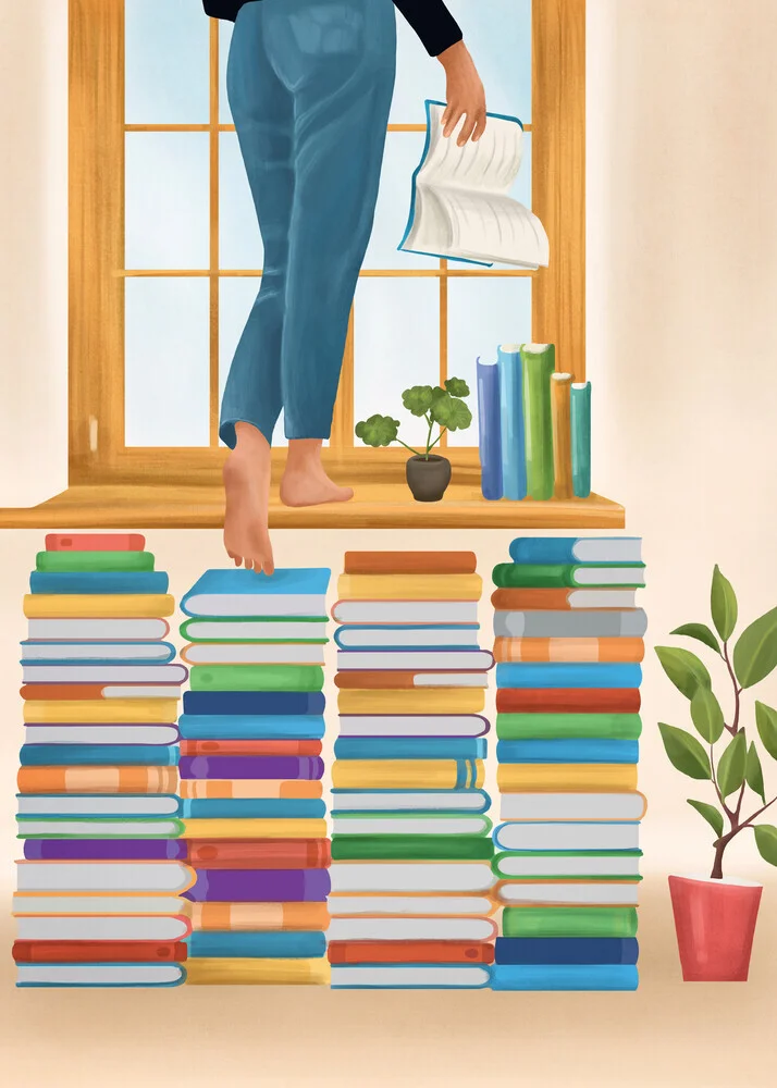 Illustration by Branka Kodžoman: a cozy reading nook with plants and sunlight