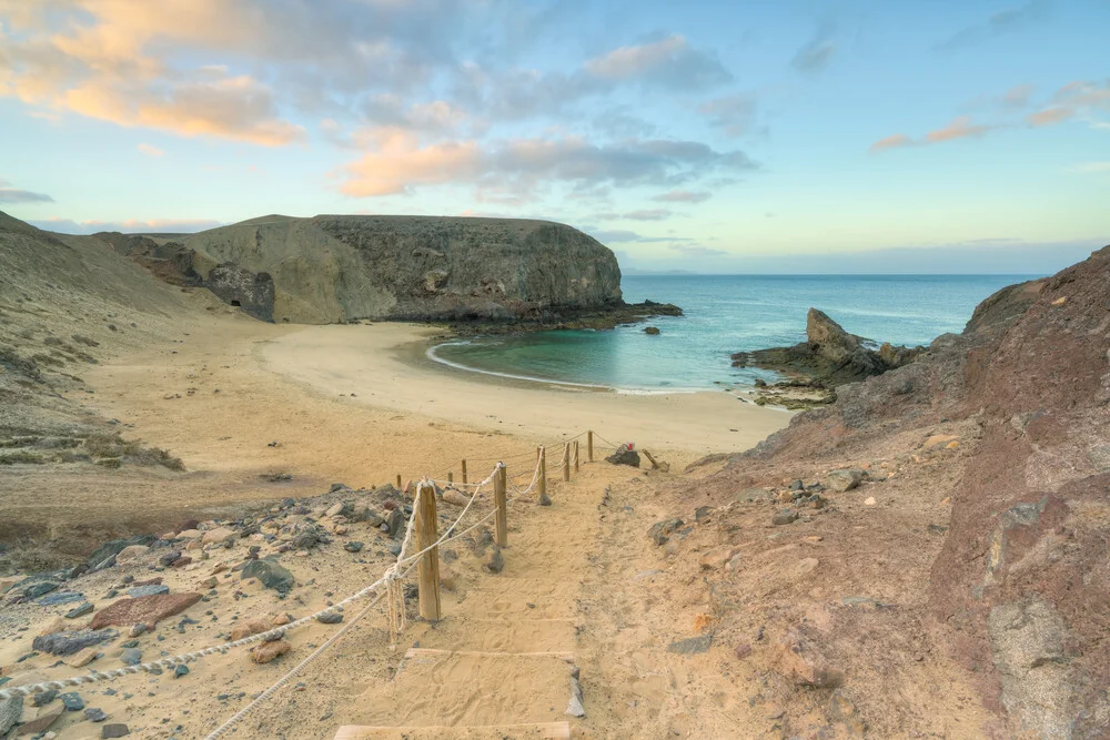 Photo art by Michael Valjak: serene beach scene with gentle waves at Playa de Papagayo