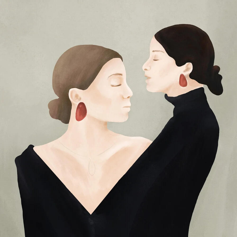 Illustration by Branka Kodžoman: elegant, modern portrait of a woman in calm colors