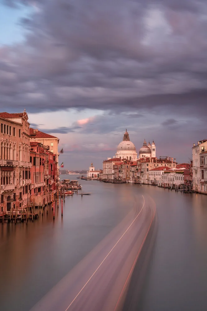 Photo art by Achim Thomae: romantic sunset over the Grand Canal in Venice