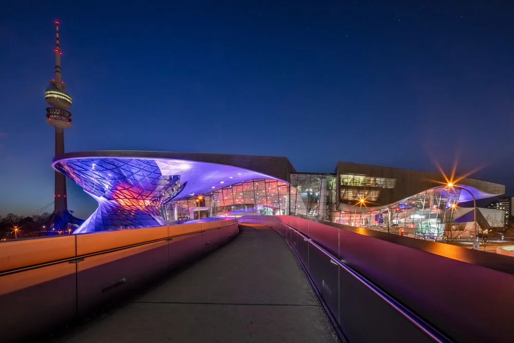 Photo art by Achim Thomae: BMW World in Munich during the blue hour