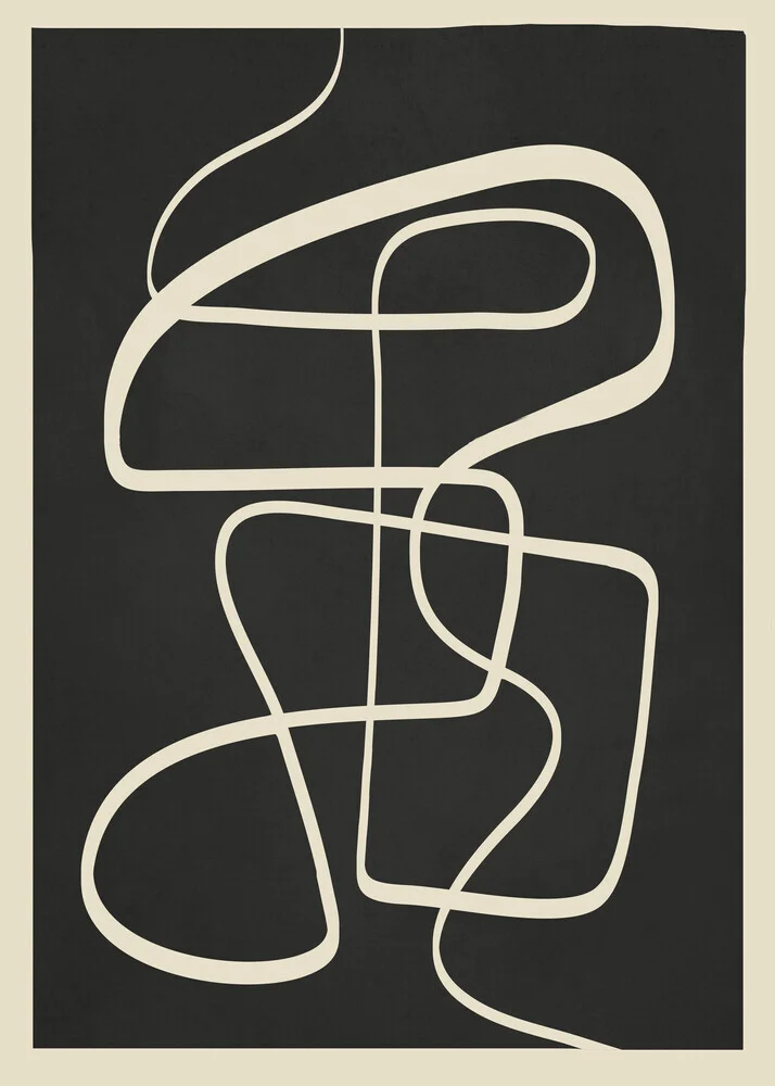 Abstrakte Linien in dunklen Tönen, harmonisch und modern.