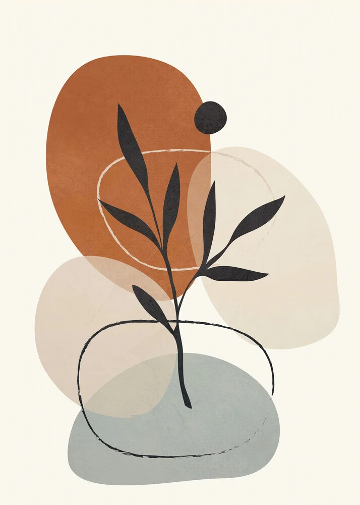 Abstrakte Illustration von Branka Kodžoman: sanfte organische Formen in Erdtönen