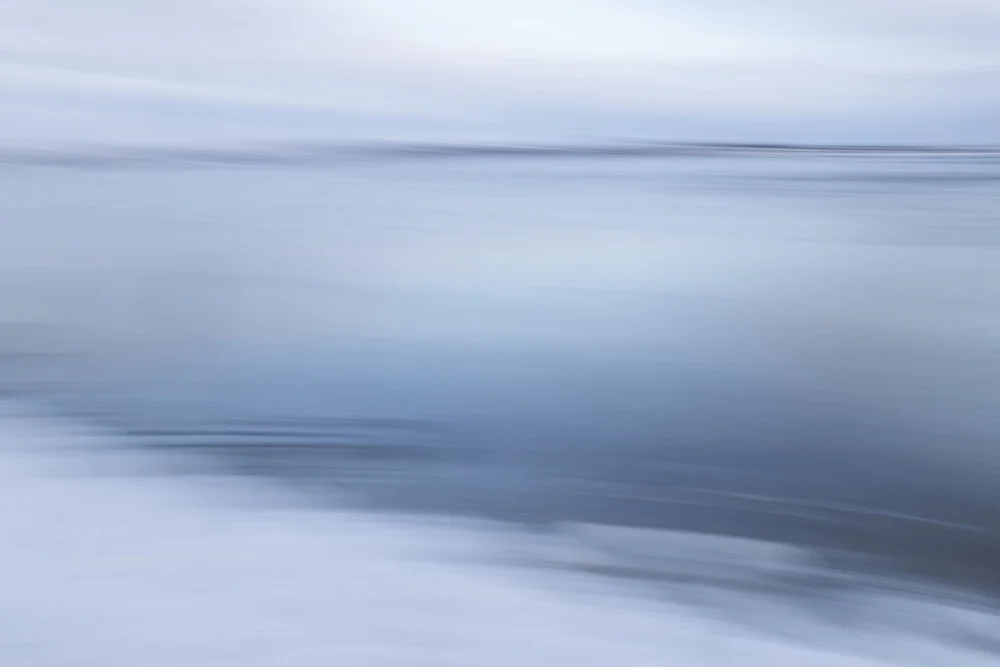 Photo art: blurred winter shore with soft colors and a calm mood