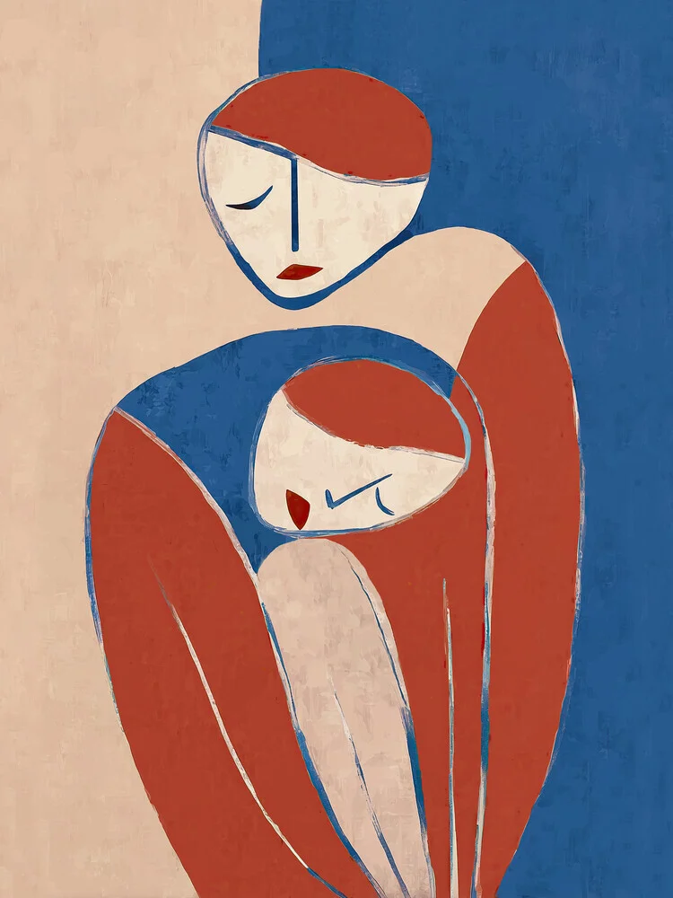 Illustration by Branka Kodžoman: gentle depiction of a mother-child embrace