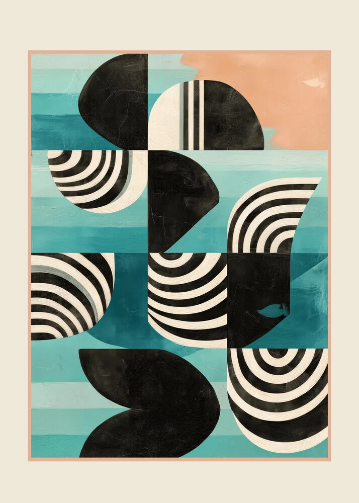Illustration by Branka Kodžoman: Retro geometric shapes in soft colors