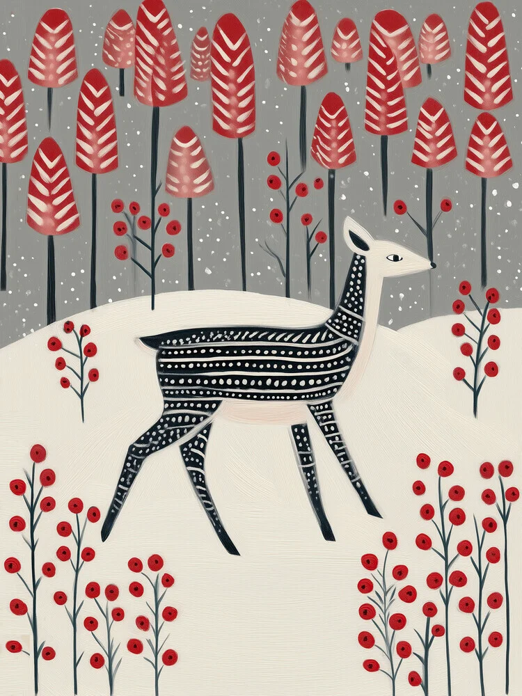Wall art by Branka Kodžoman: fawn in a snowy setting