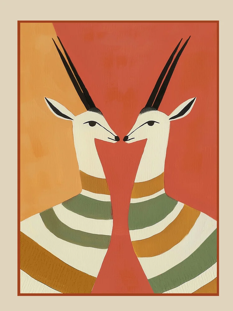 Illustration by Branka Kodžoman: two gazelles in calm stillness